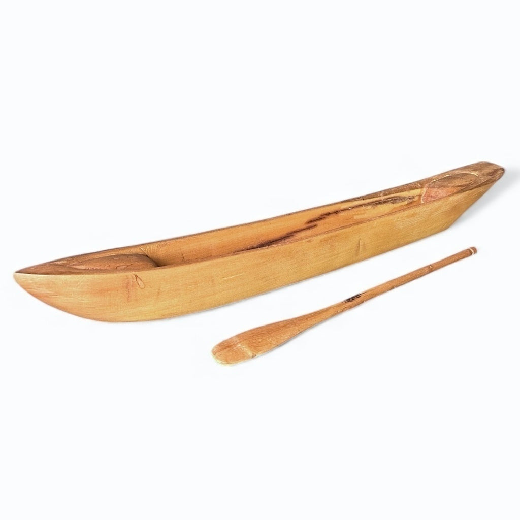 Escultura Canoa em Madeira - Carlos Roberto