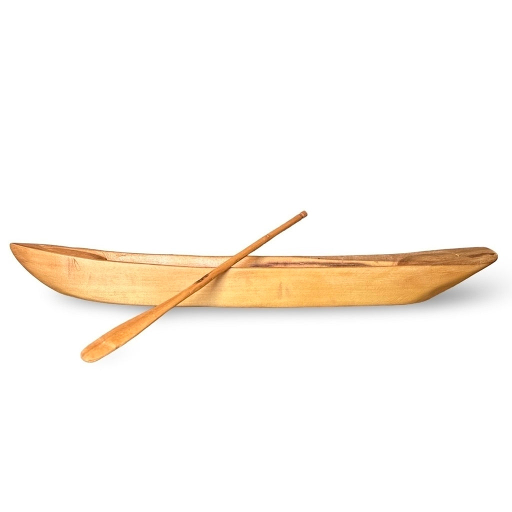 Escultura Canoa em Madeira - Carlos Roberto