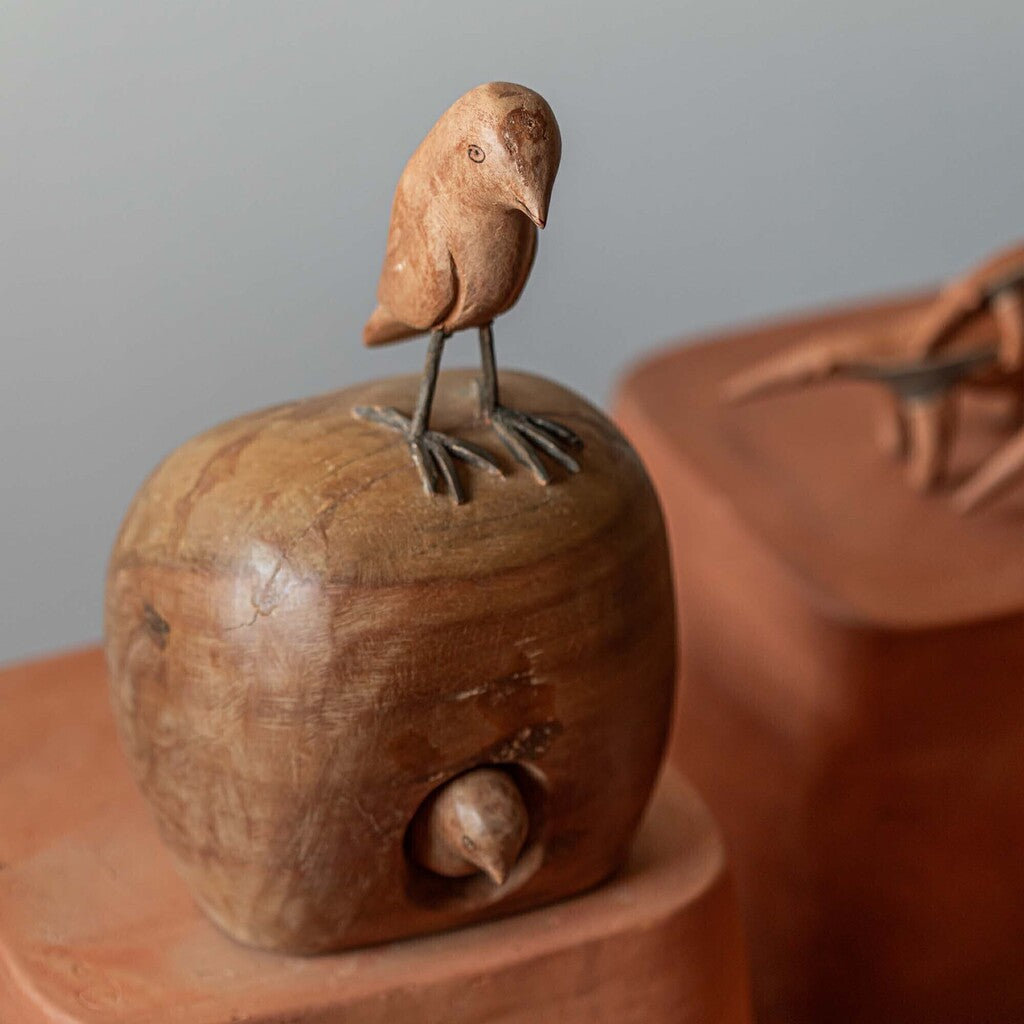 Escultura João de Barro em madeira - Carlos Roberto