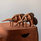 Escultura Tamanduá em cerâmica Xakriabá