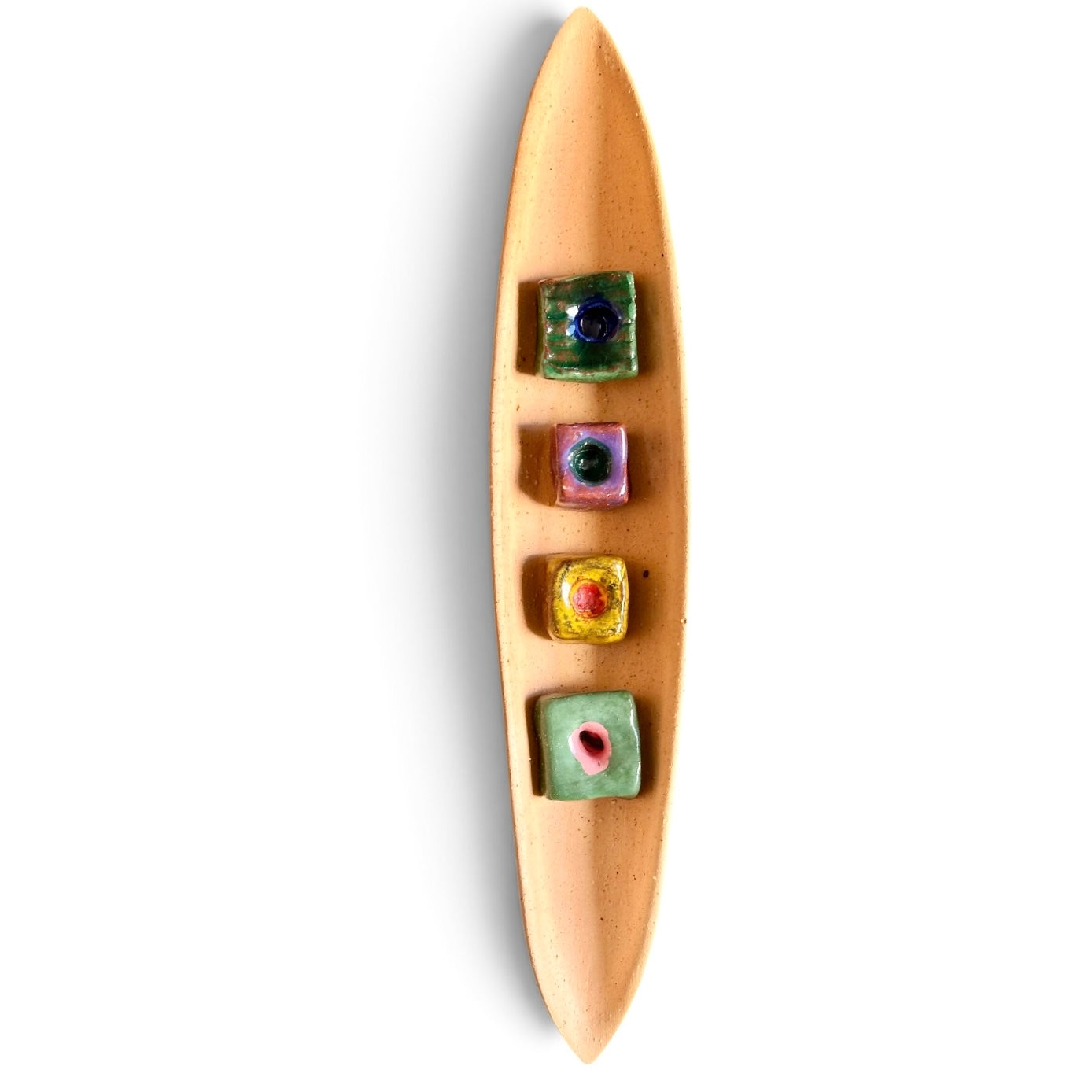 Escultura canoa em cerâmica