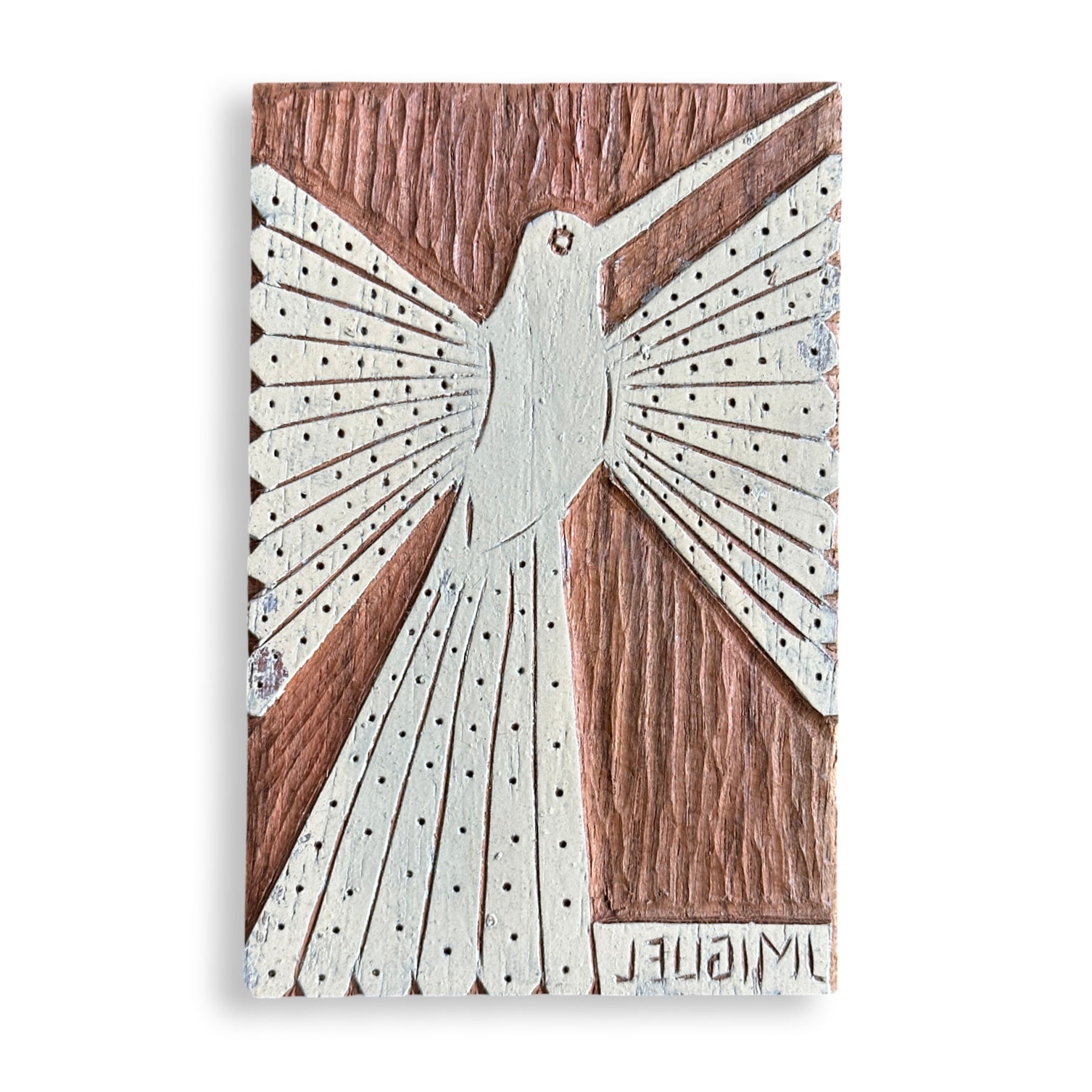 Matriz xilogravura J. Miguel - Colibri branco