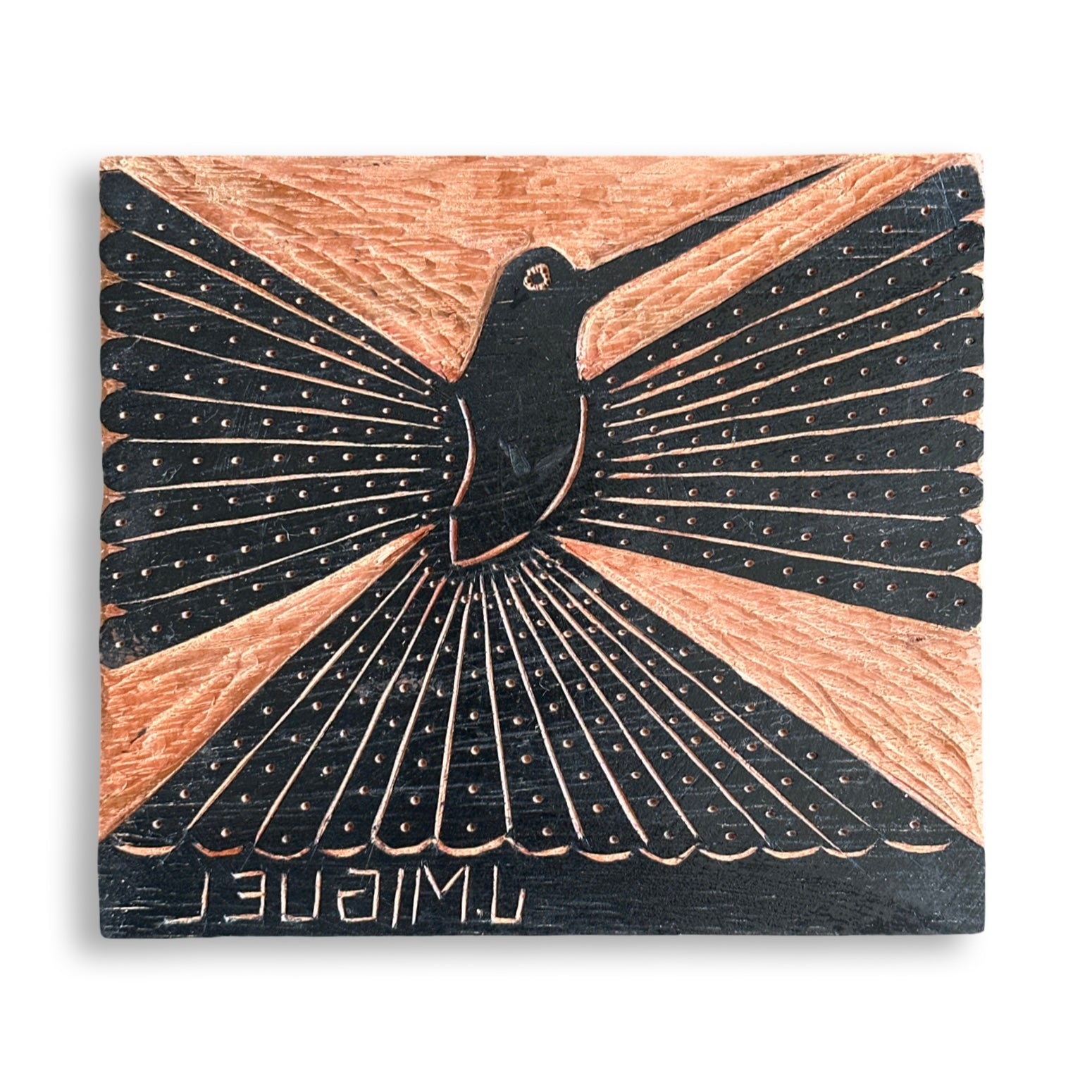 Matriz xilogravura J. Miguel - Colibri