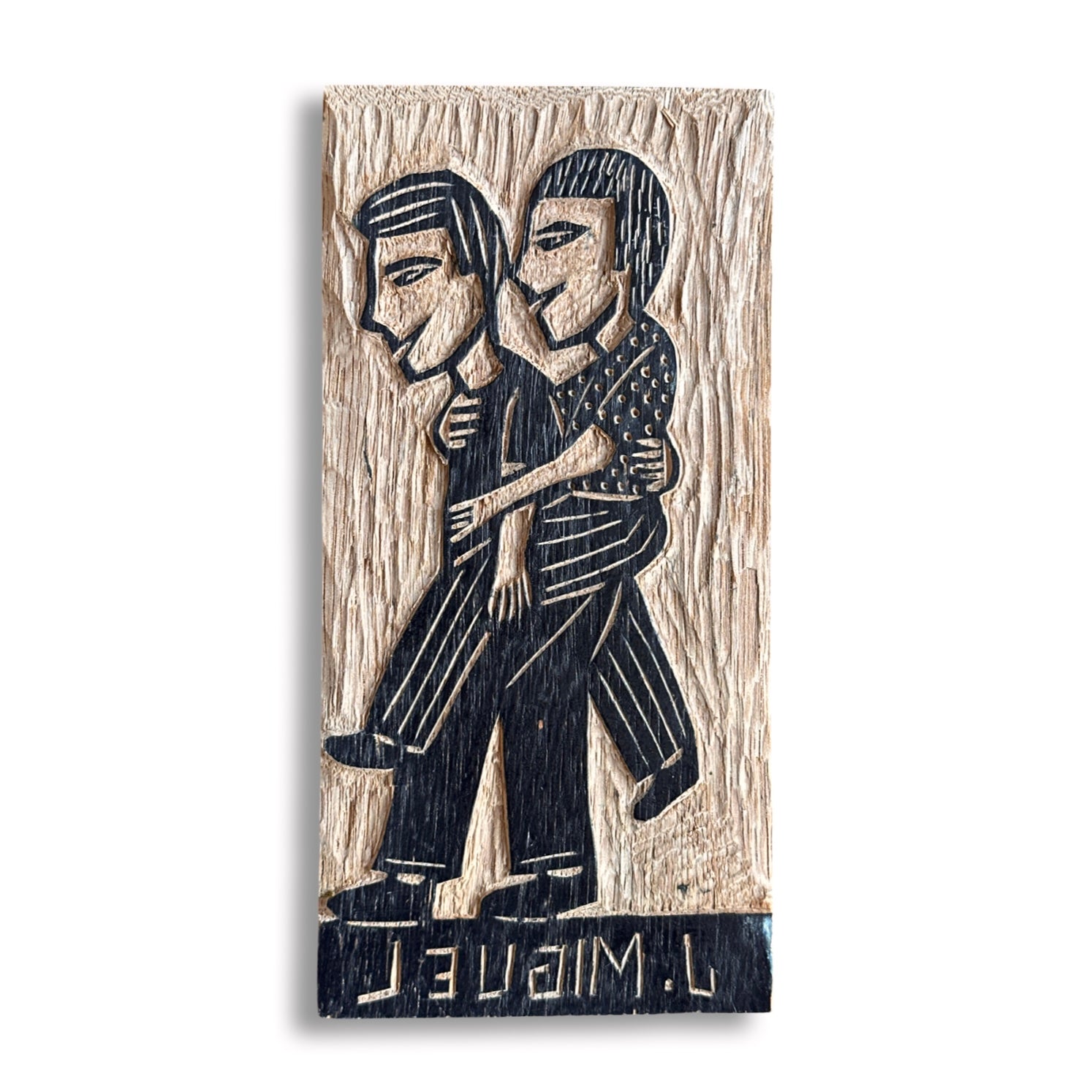 Matriz xilogravura J. Miguel - Homem com homem