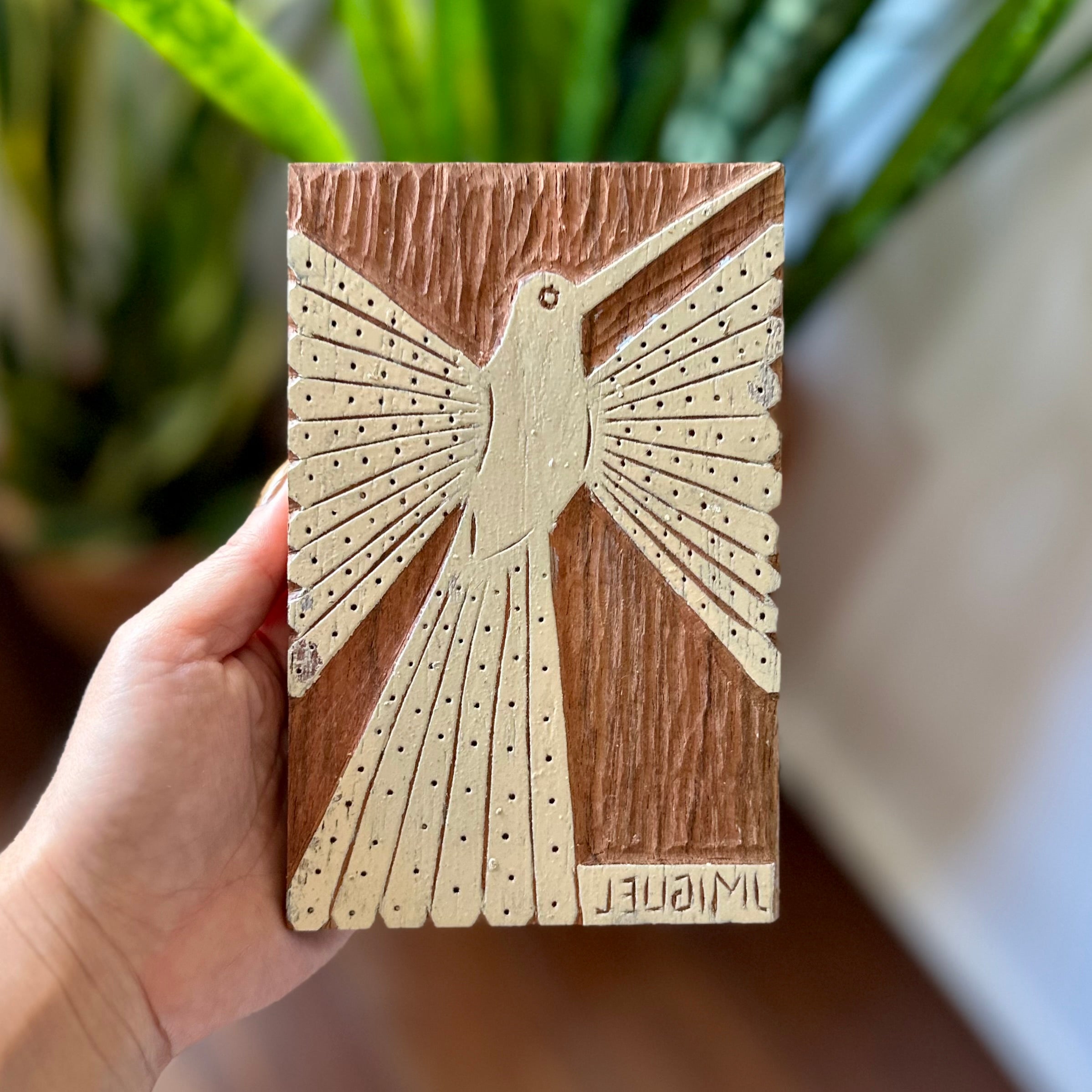 Matriz xilogravura J. Miguel - Colibri branco