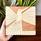 Matriz xilogravura J. Miguel - Colibri branco