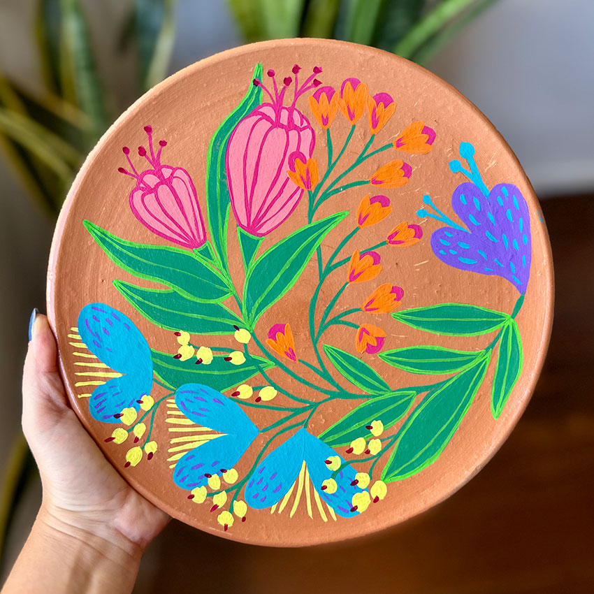 Prato de parede pintado à mão G