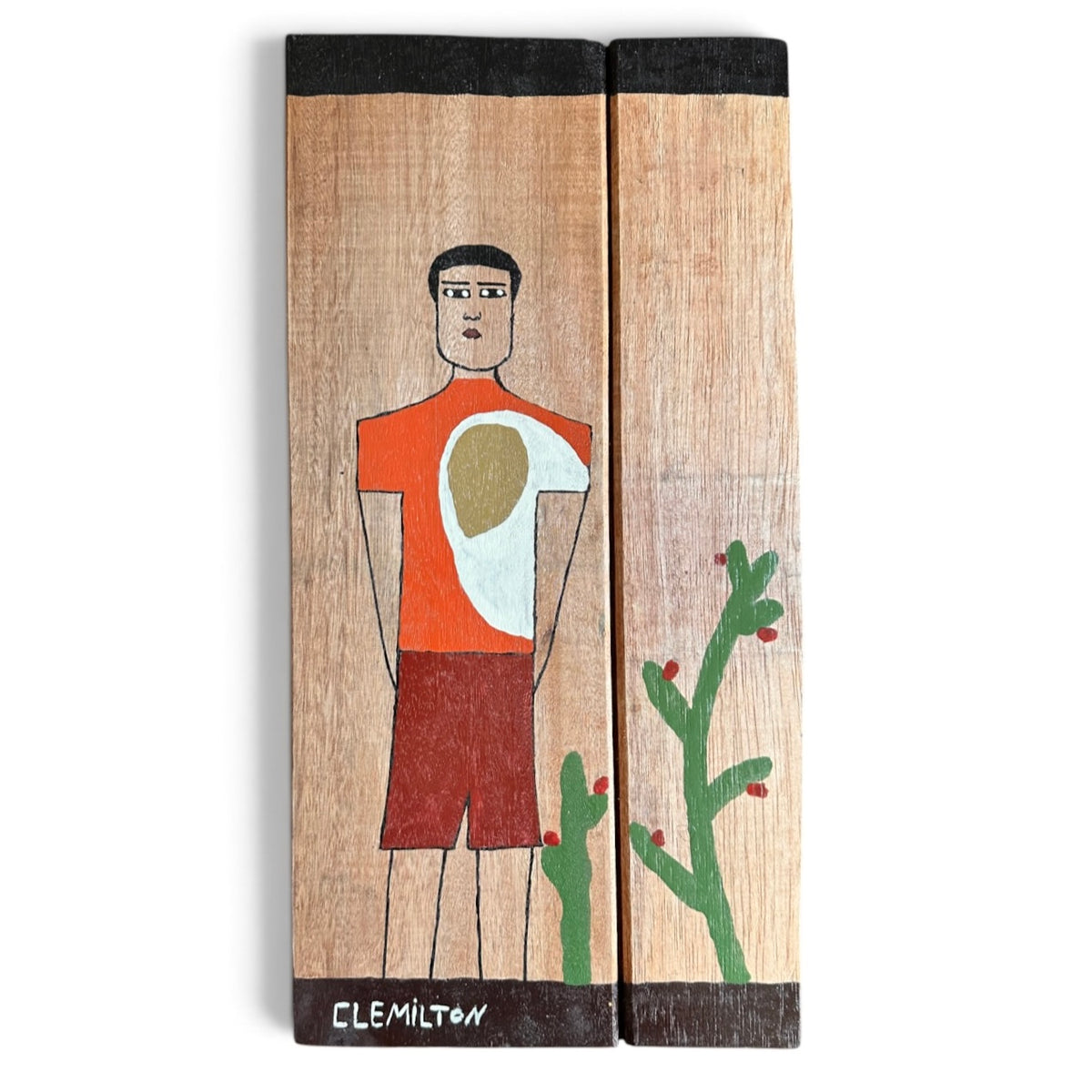 O Homem, pintura sobre madeira - Clemilton