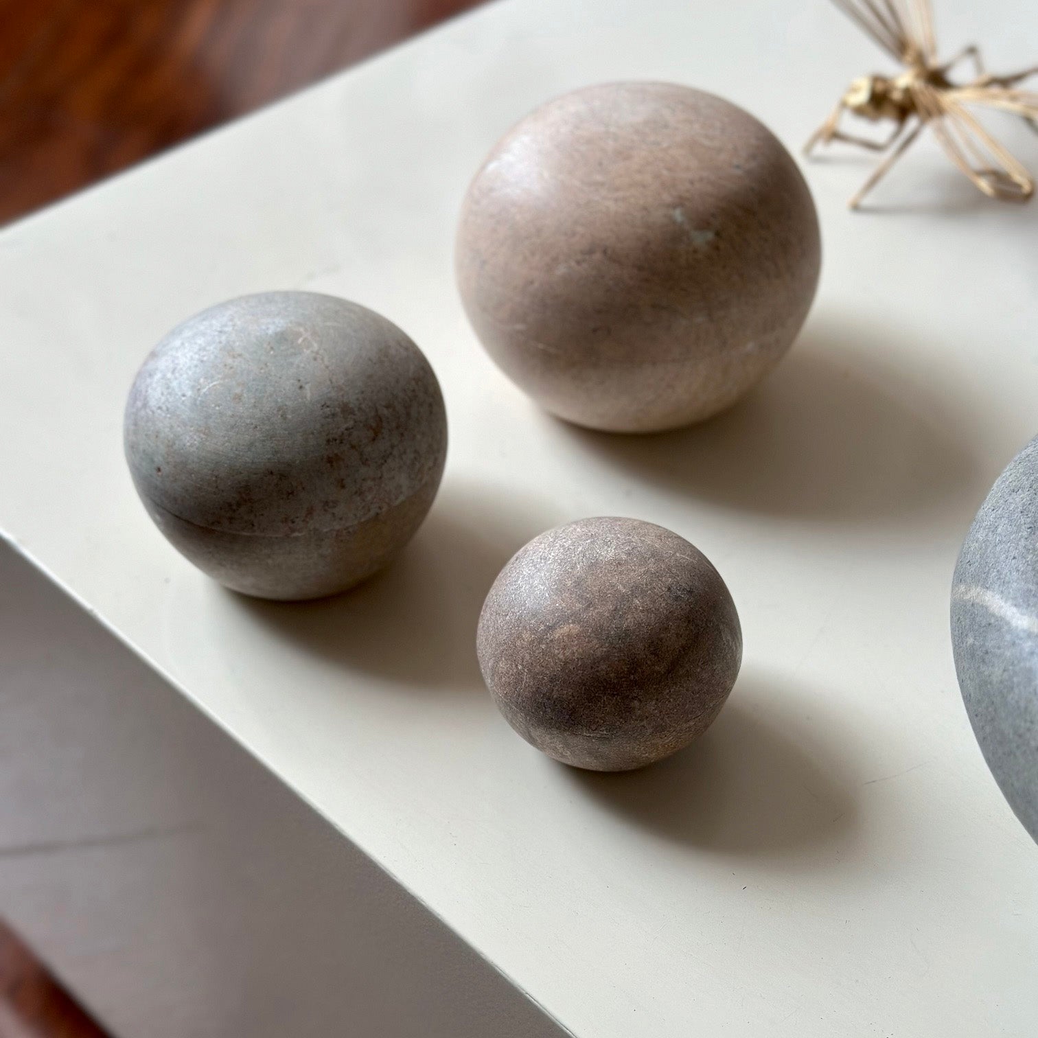 Trio de Potes Bola em pedra sabão
