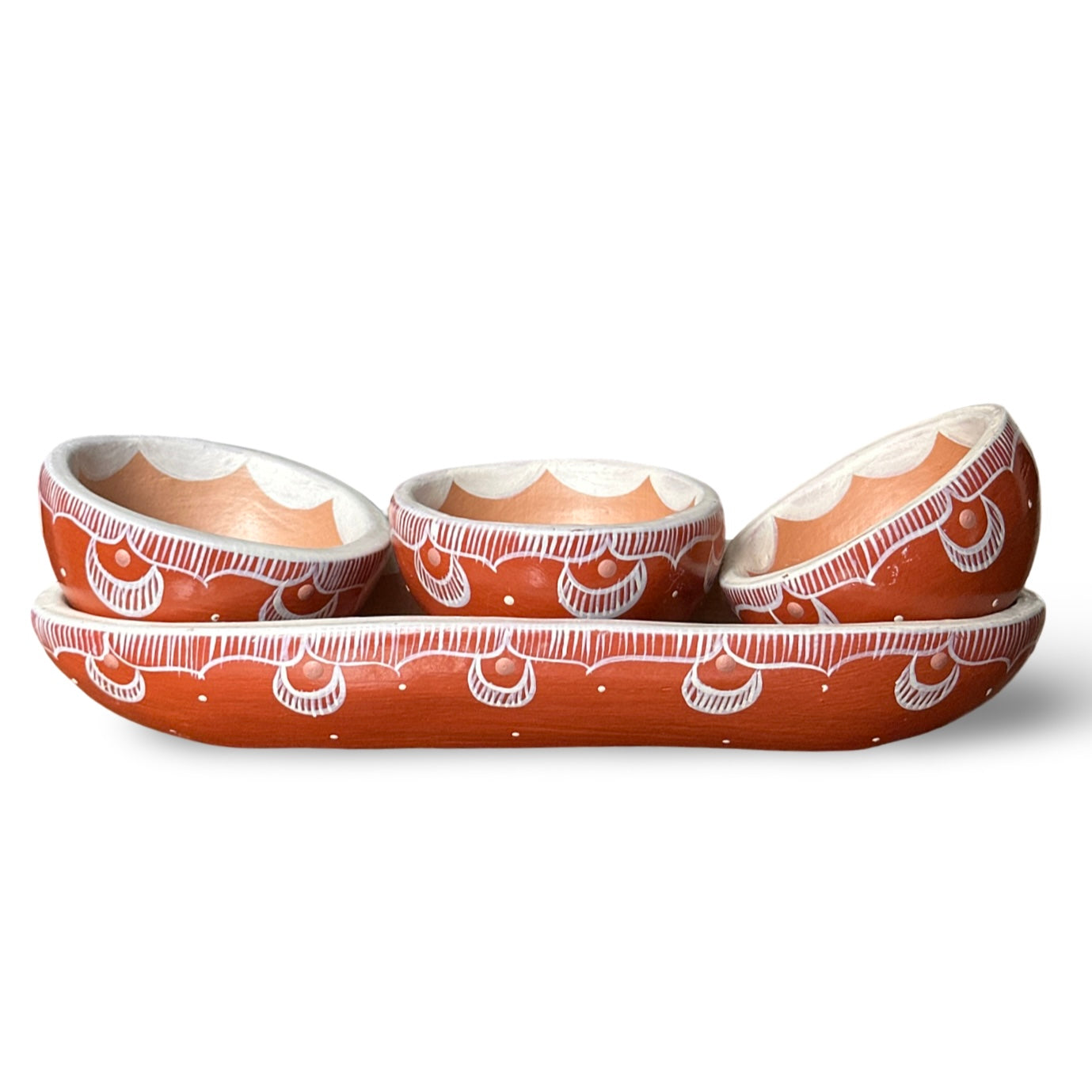 Conjunto de mini petisqueiras em cerâmica - Jequitinhonha