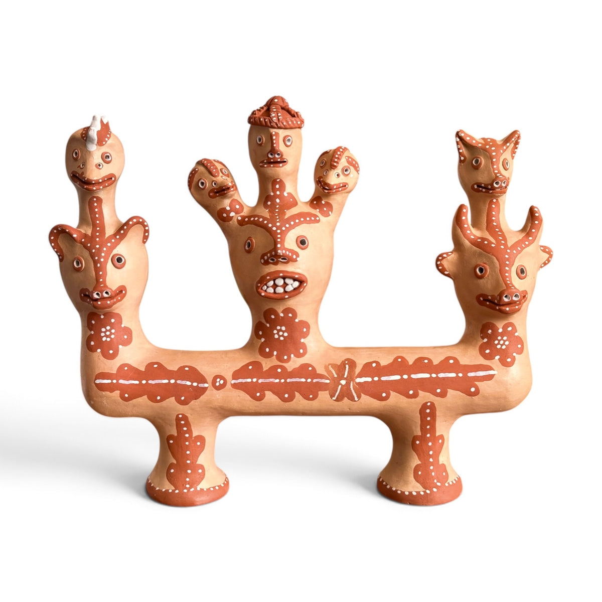 Escultura com cabeças em cerâmica - Margarida Pereira