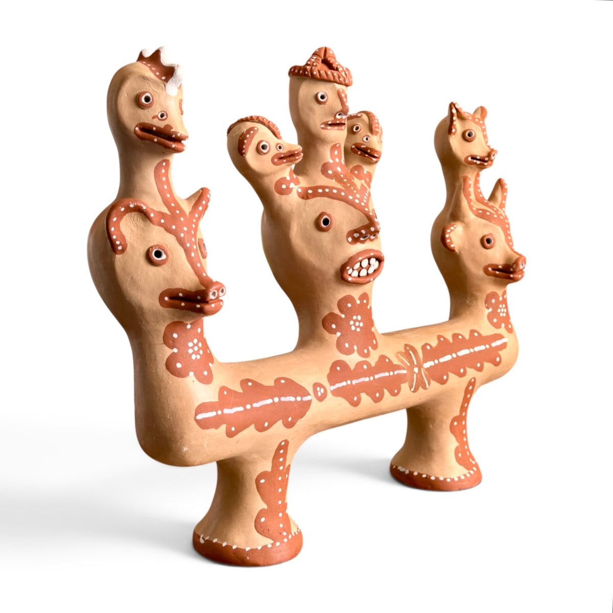 Escultura com cabeças em cerâmica - Margarida Pereira