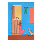 Desenho original "Menino espiando a rua" - Mai de Jesus