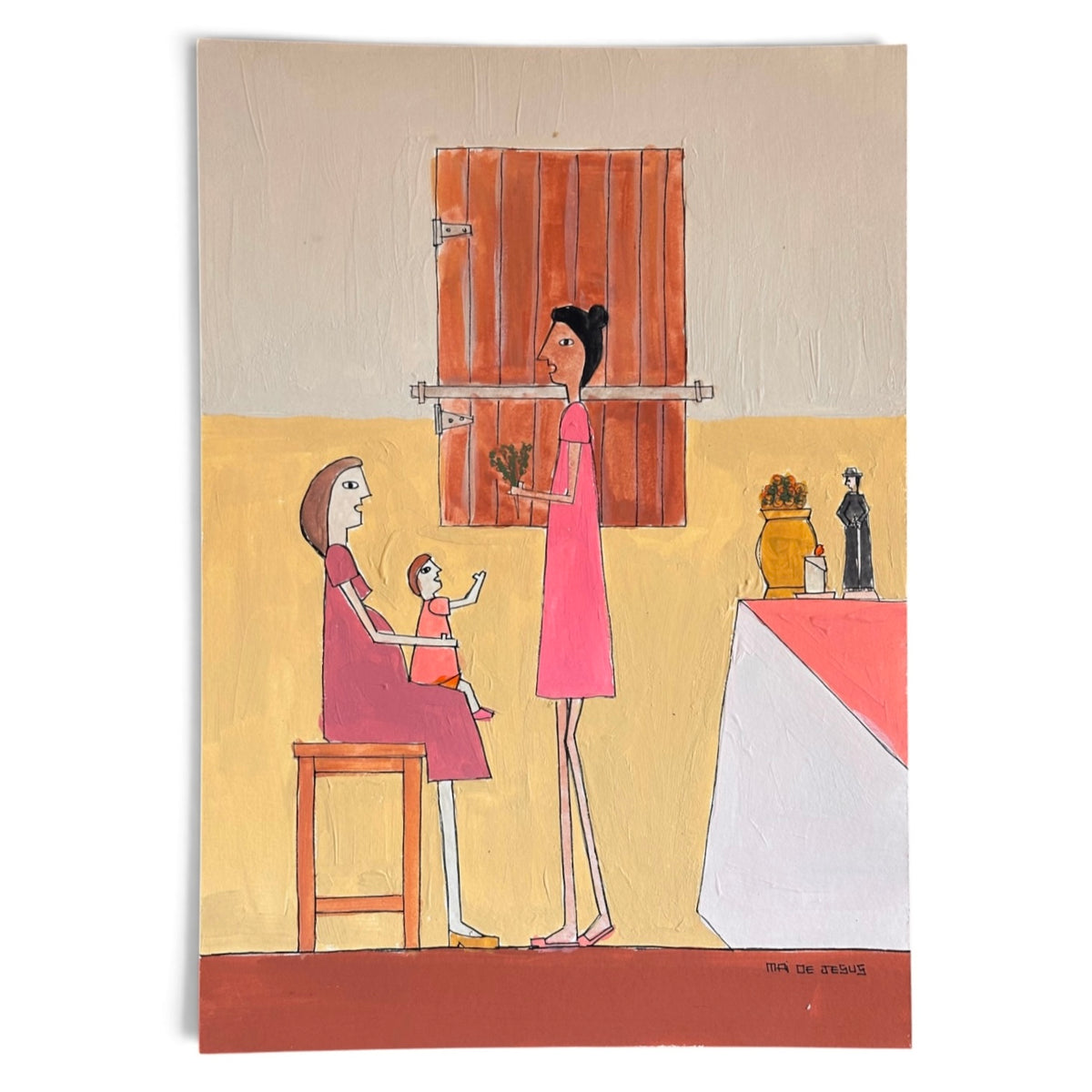 Desenho original "Reza pela saúde da mãe e da criança" - Mai de Jesus