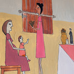 Desenho original "Reza pela saúde da mãe e da criança" - Mai de Jesus