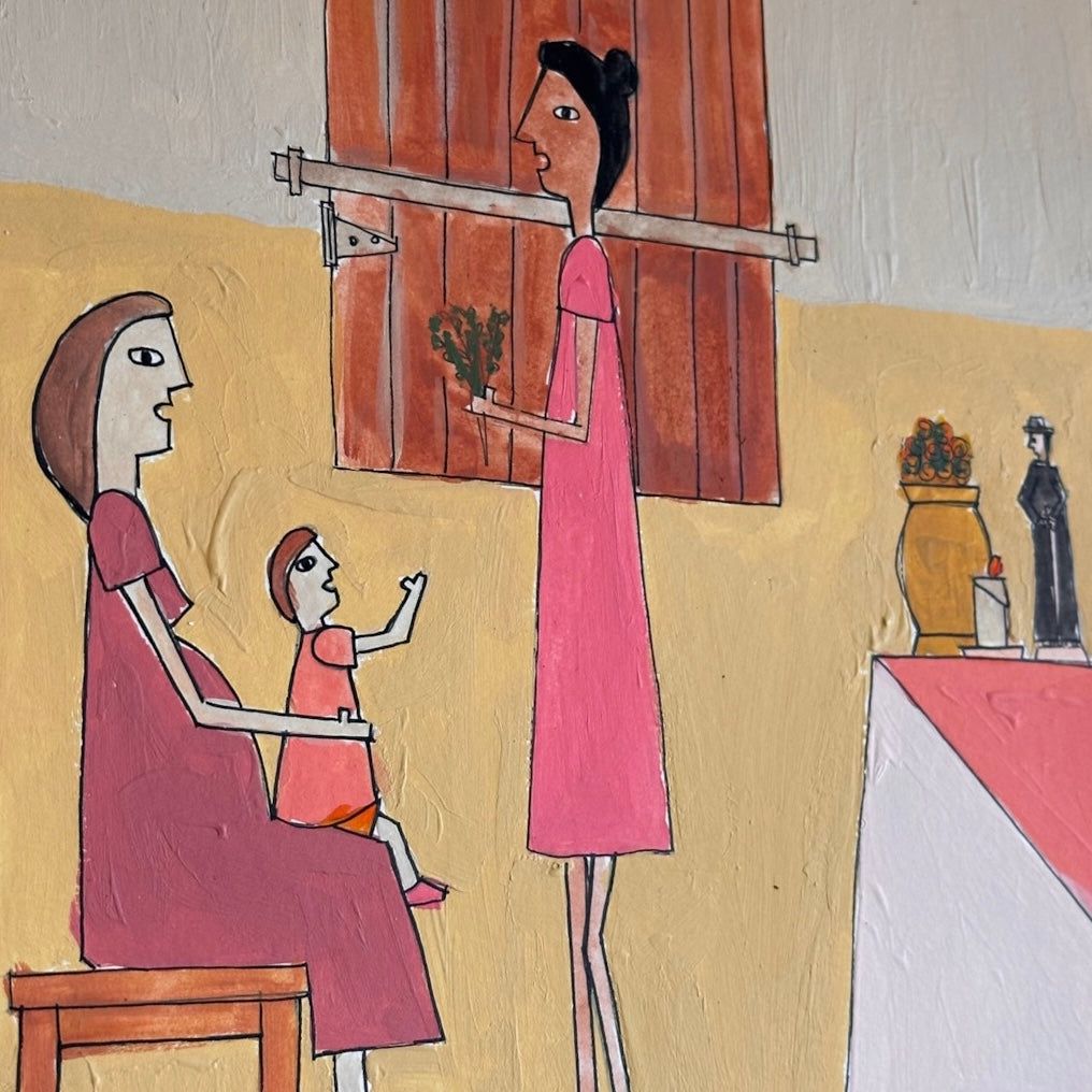 Desenho original "Reza pela saúde da mãe e da criança" - Mai de Jesus