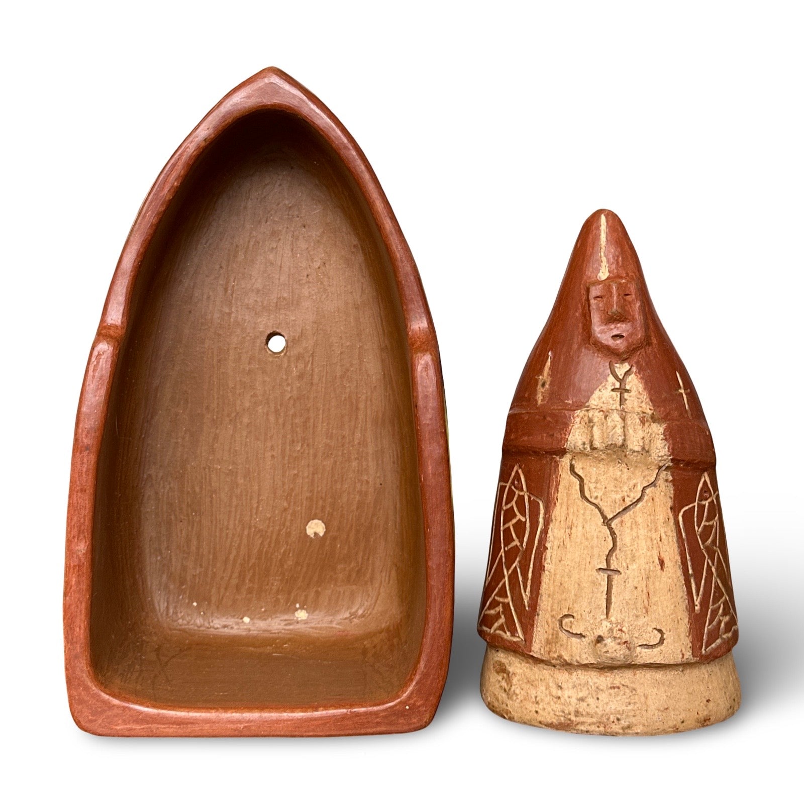 Escultura em cerâmica Nossa Sra Aparecida com oratório M - Neguinha e Nanai