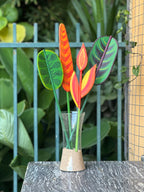Buquê com 4 plantas em madeira pintadas a mão