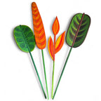 Buquê com 4 plantas em madeira pintadas a mão