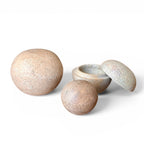 Trio de Potes Bola em pedra sabão