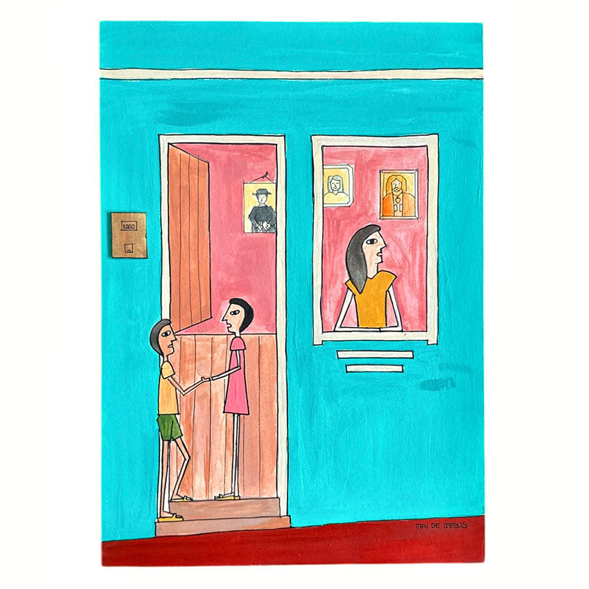 Desenho original "Esperando na janela" - Mai de Jesus