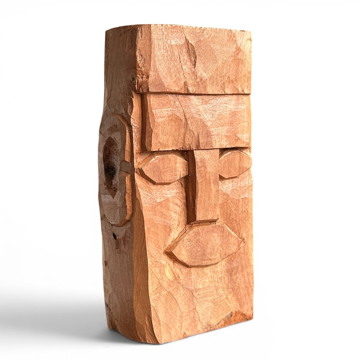 Escultura cabeça de homem em madeira - Benício