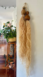 Dupla de cabaças redondas com linho de Buriti