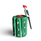 Escultura em madeira Cacto Coroa de Frade e pássaro - Elisa Cândido