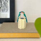 Escultura em madeira Cacto Coroa de Frade e pássaros - Elisa Cândido