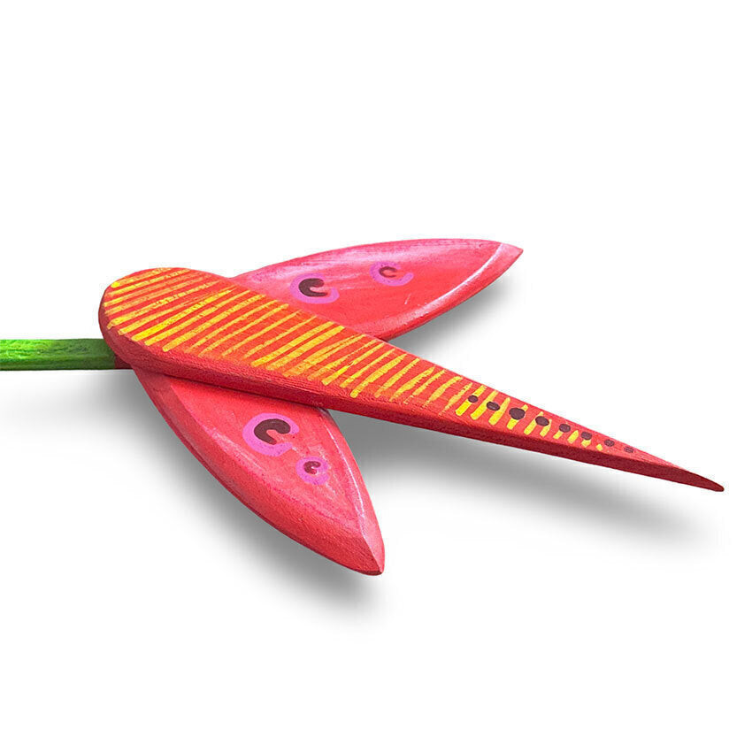 Buquê com 5 plantas em madeira pintadas a mão