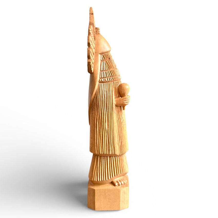 Escultura Praiá em madeira M - Mestre Bezinho Kambiwá