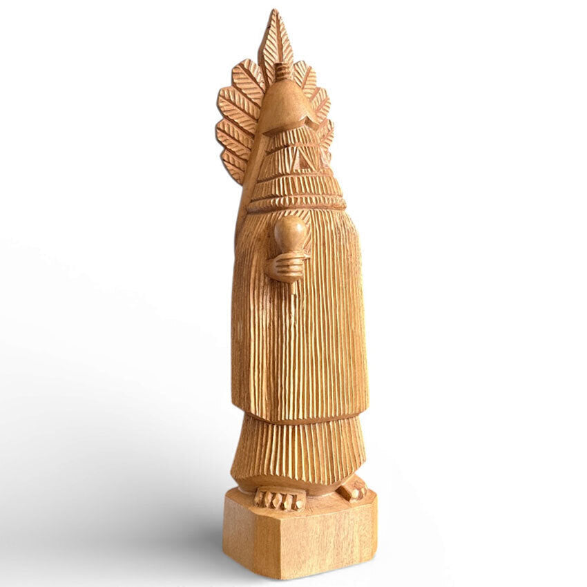 Escultura Praiá em madeira M - Mestre Bezinho Kambiwá