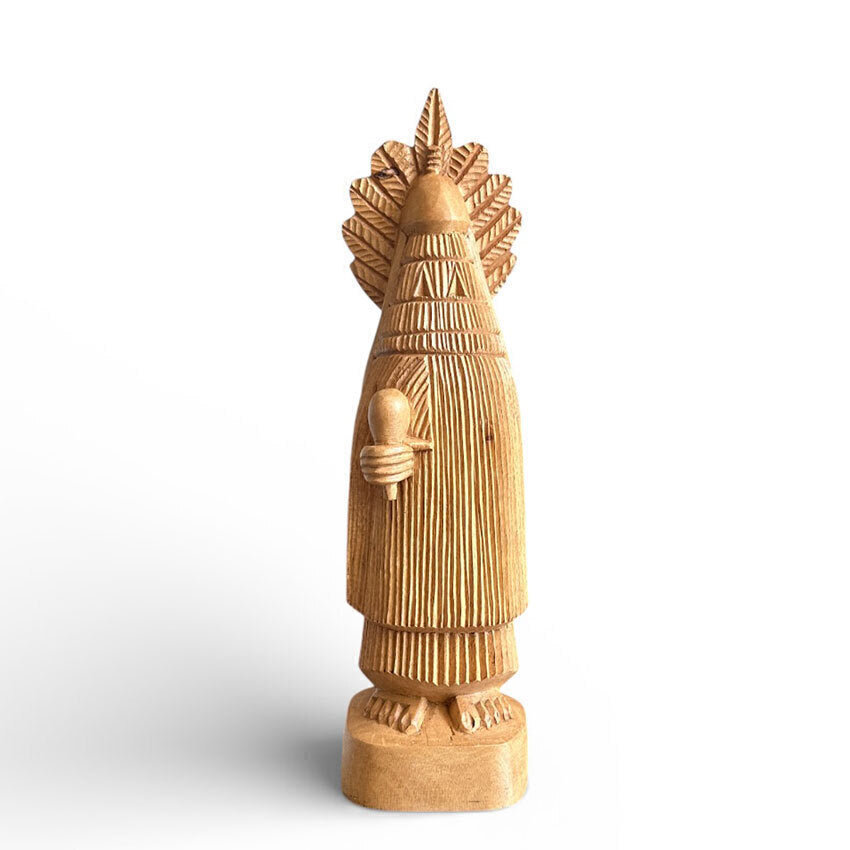 Escultura Praiá em madeira P - Mestre Bezinho Kambiwá