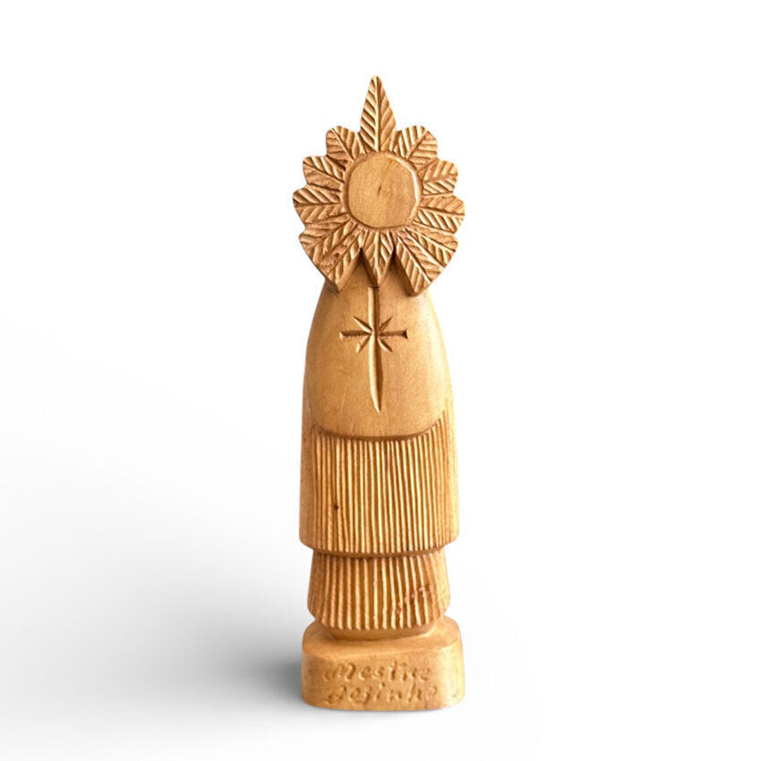 Escultura Praiá em madeira P - Mestre Bezinho Kambiwá