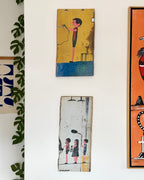 A Galera do Cinema, pintura sobre madeira - Amilton