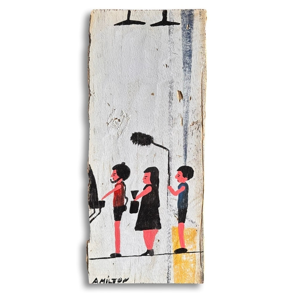 A Galera do Cinema, pintura sobre madeira - Amilton