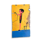 O artista serralheiro, pintura sobre madeira - Amilton