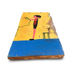 O artista serralheiro, pintura sobre madeira - Amilton