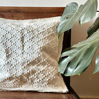 Capa de almofada em algodão feita no Tear manual - Natural