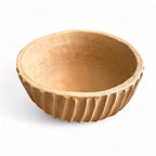 Vaso em cerâmica rústica cuia frisada - Cleuza Eugênia