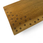 Tábua retangular de madeira com marchetaria