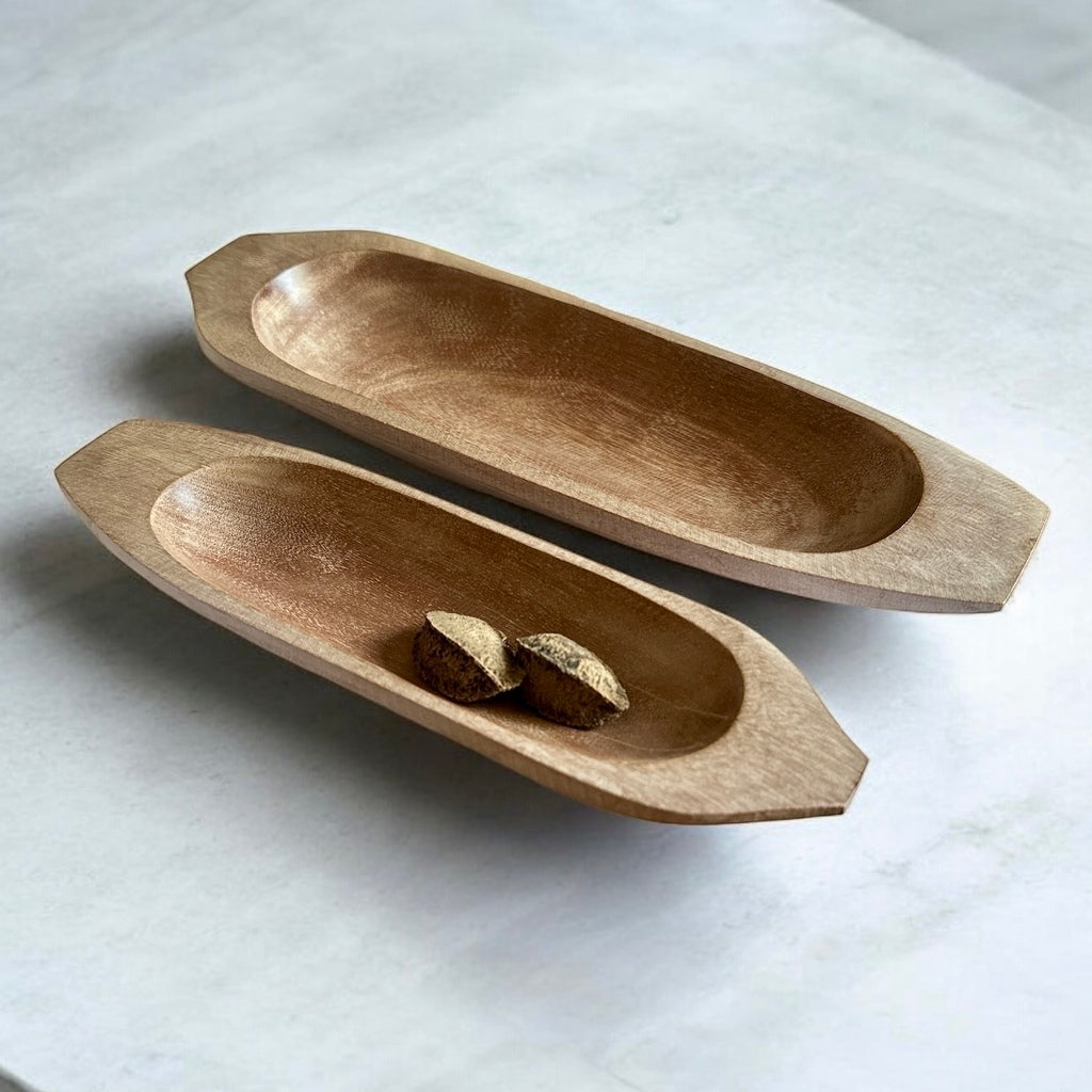 Gamela canoa em madeira parajú