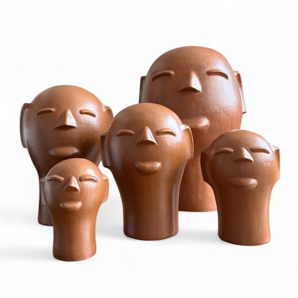 Escultura cabeça em cerâmica P - Cida Lima