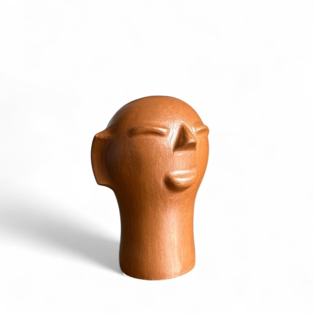 Escultura cabeça em cerâmica PP - Cida Lima