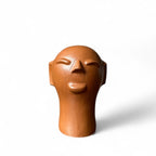 Escultura cabeça em cerâmica PP - Cida Lima