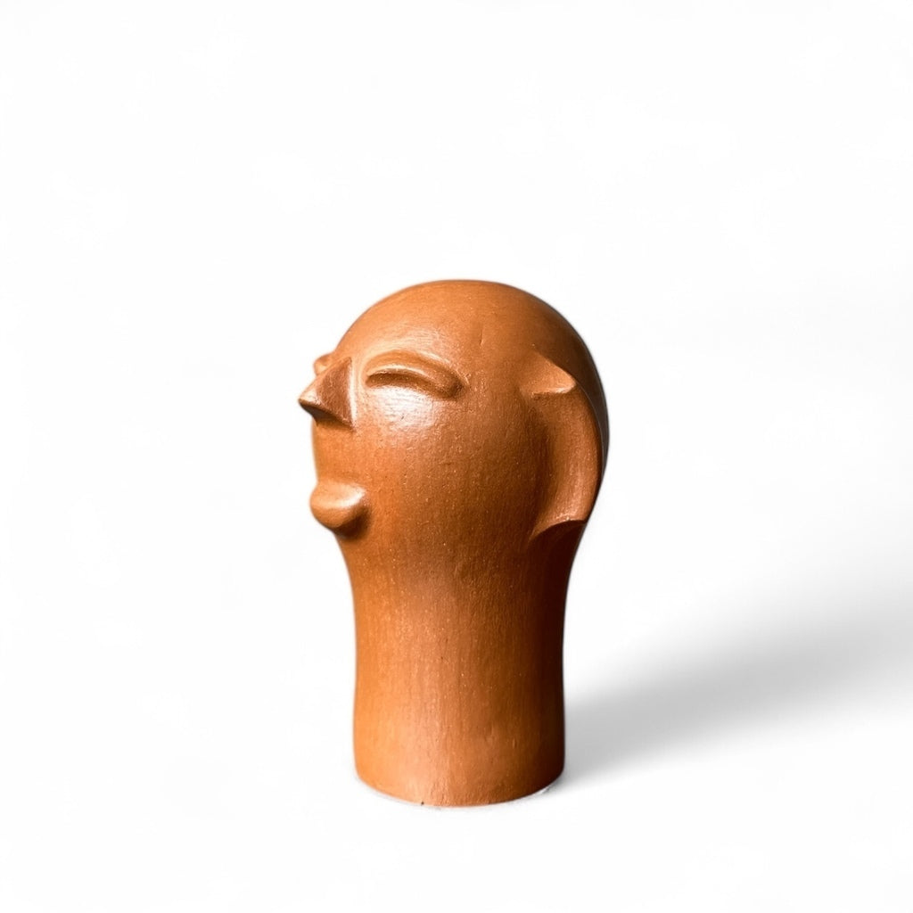 Escultura cabeça em cerâmica PP - Cida Lima