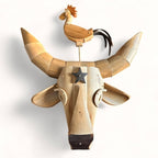 Cabeça de boi em bambu - Escultura de parede