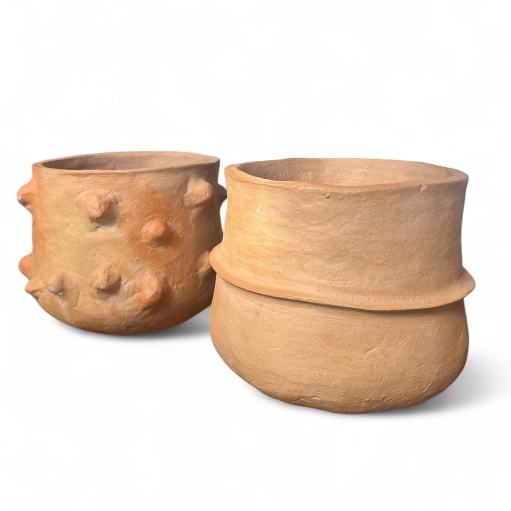 Vaso friso em cerâmica rústica - Cleuza Eugênia