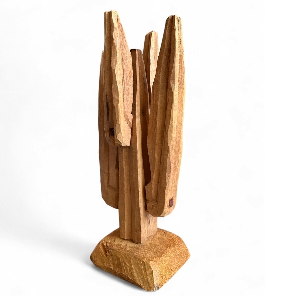 Escultura cacto mandacaru em madeira - Benício
