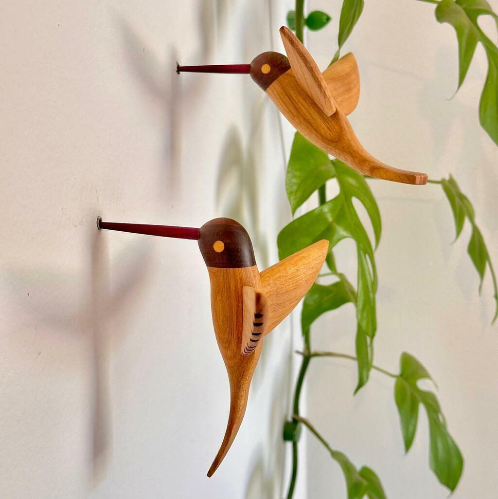 Beija Flor duas cores com cauda pra baixo